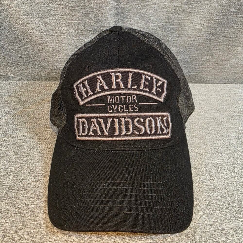 Orlando Harley Davidson Baseball Cap Bones Black Gray Sz 7 1/4 Trucker